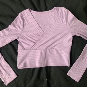 Long sleeve Lilac Cropped top